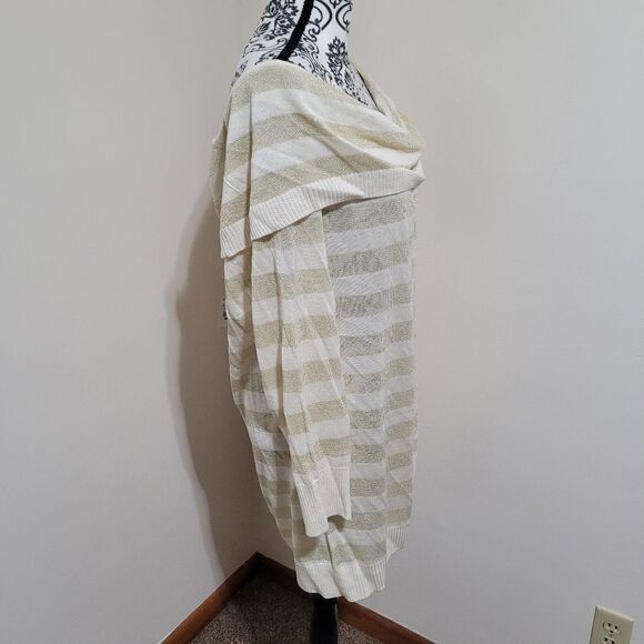 NWT Ashley Stewart Elegant Cream Striped Women's Sweater - Picture 2 of 8